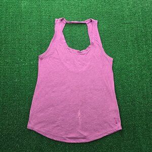 Nike Womens Tank Top XS Purple Dri Fit Yoga Twisted Keyhole Gym Athletic Running